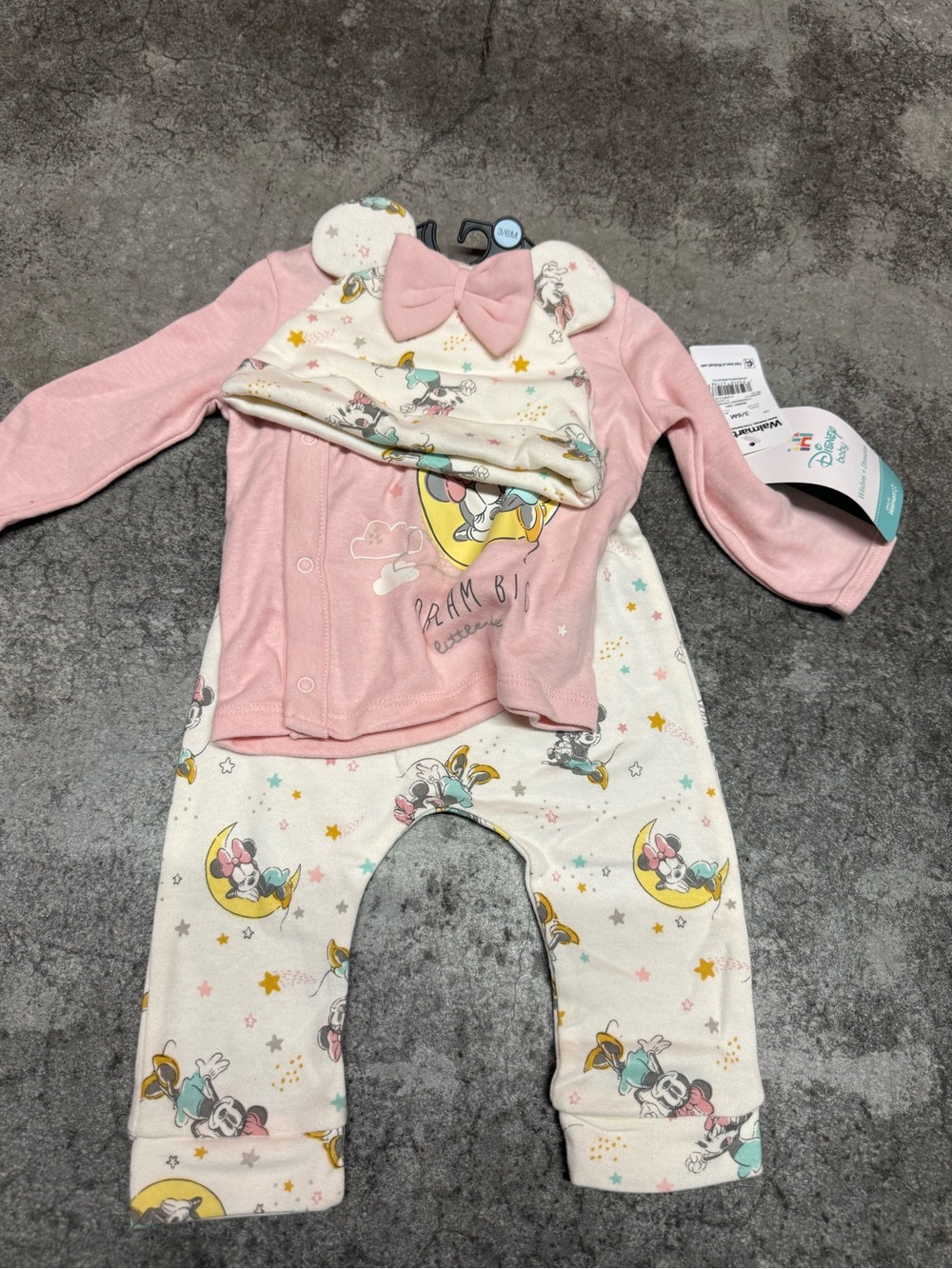 Disney Baby Minnie Mouse Pink and Cream 3-Piece Sleep Set